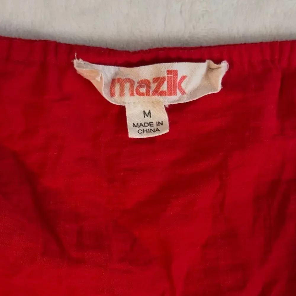 Red Sleeveless Dress, Size M, Vibrant Tiered Ruffled Hem - Picture 6 of 6